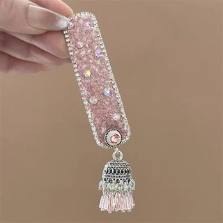 MAUROPOLI [Sẵn Sàng] Phong Cách Mới Công Nghiệp Nặng Pha Lê Flash Kim Cương Chuông Tua Rua Kẹp Tóc bb Kẹp Phong Cách Dân Tộc Nổ Kẹp Retro Kẹp Bên Mũ Đội Đầu Nữ