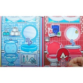 Đồ chơi giấy Ngôi nhà búp bê Frozen and Fỉre toca boca đồ chơi thủ công DIY
