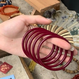 🔥Vòng tròn lớn Miệng Chu Sa Đỏ Jingle Vòng tay vận chuyển hợp không phai màu Vòng Tay Nữ bảo vệ cơ thể khí chất Vòng Tay Nữ Trung Quốc mới 2L12