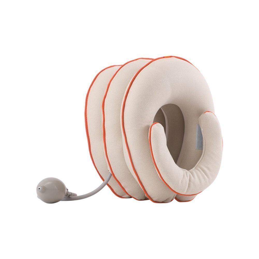 JSJJING Thiết bị kéo cổ tử cung, Gối massage cổ 4 lớp có thể điều chỉnh, Massage chỉnh hình di động Hỗ trợ cổ bơm hơi Gối cổ chữ U cho xương sống