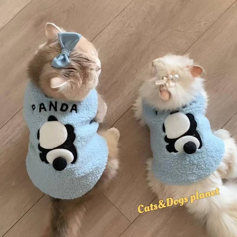 【Ready Stock】 Pet Clothes Dog Small and Medium-Sized Dogs Cat Autumn and Winter Warm Fleece Padded Teddy Bichon Vest Vest Sweater endW