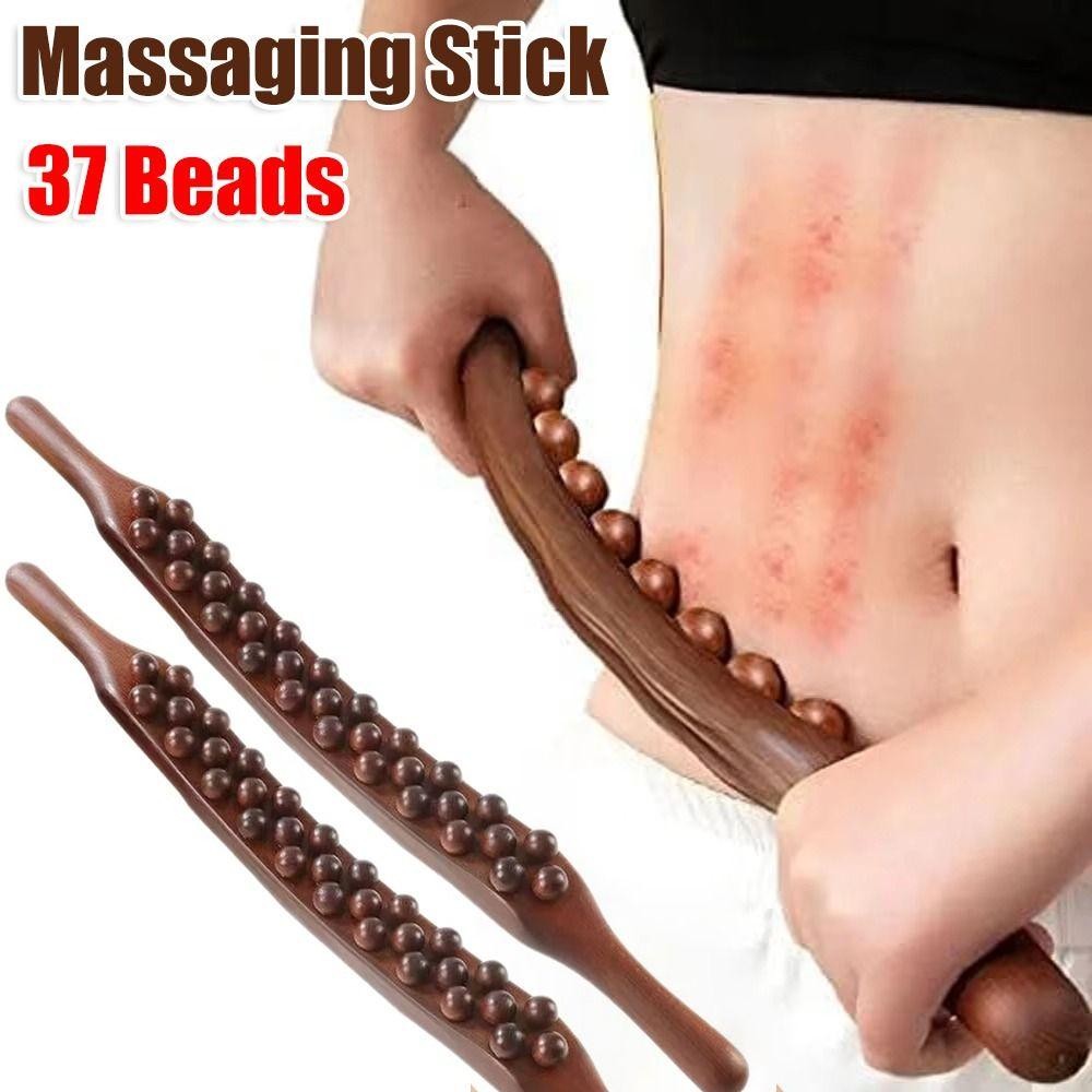 Gậy massage toàn thân WOODNEST, Gậy cạo lưng cầm tay đa năng, Trị liệu thư giãn 37 hạt Máy mát xa huyệt