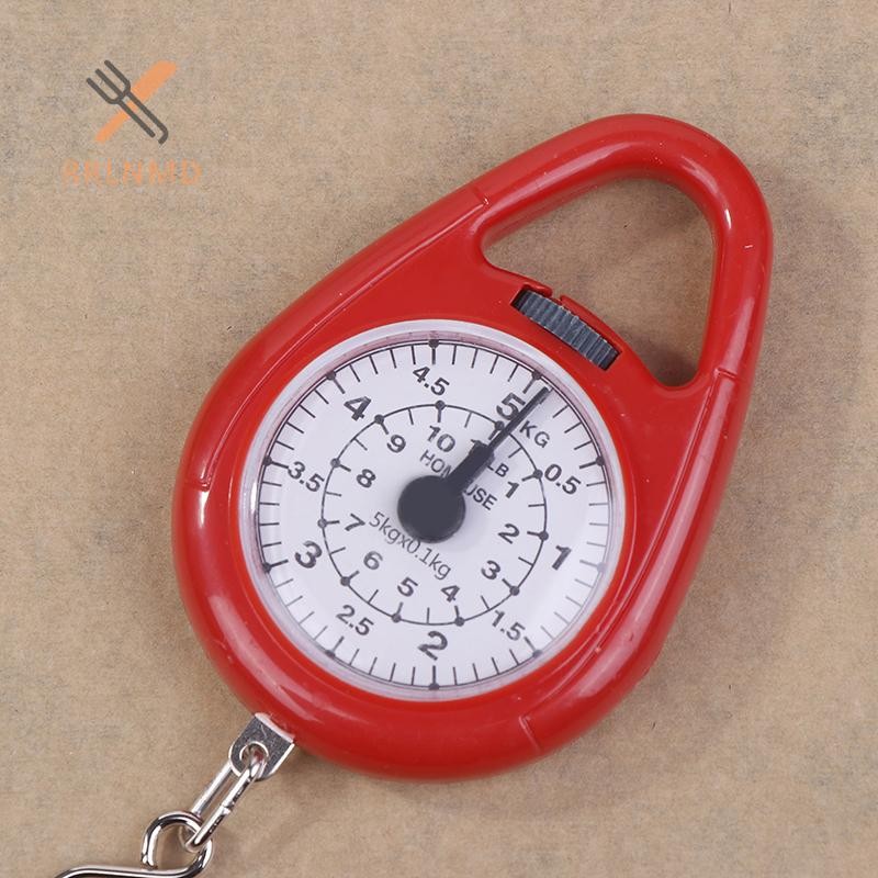 RRLNMD Con trỏ Móc kỹ thuật số Cân lò xo Du lịch di động Cân hành lý Cân câu cá Công suất 5kg Cân thực phẩm MỚI