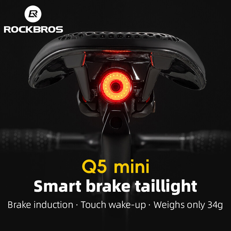 Đèn Đuôi Xe Đạp Rockbros Chống Thấm Nước, Tự Động Phanh và Cảm Biên Ánh Sáng - Phụ Kiện Perfect Cho Xe ĐạpLeo Núi