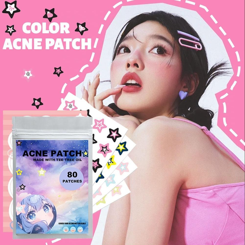 Hoạt Hình Dễ Thương Hình Ngôi Sao Mụn Miếng Dán Mụn Miếng Dán Y2K Phong Cách Làm Đẹp Miếng Dán L5W2