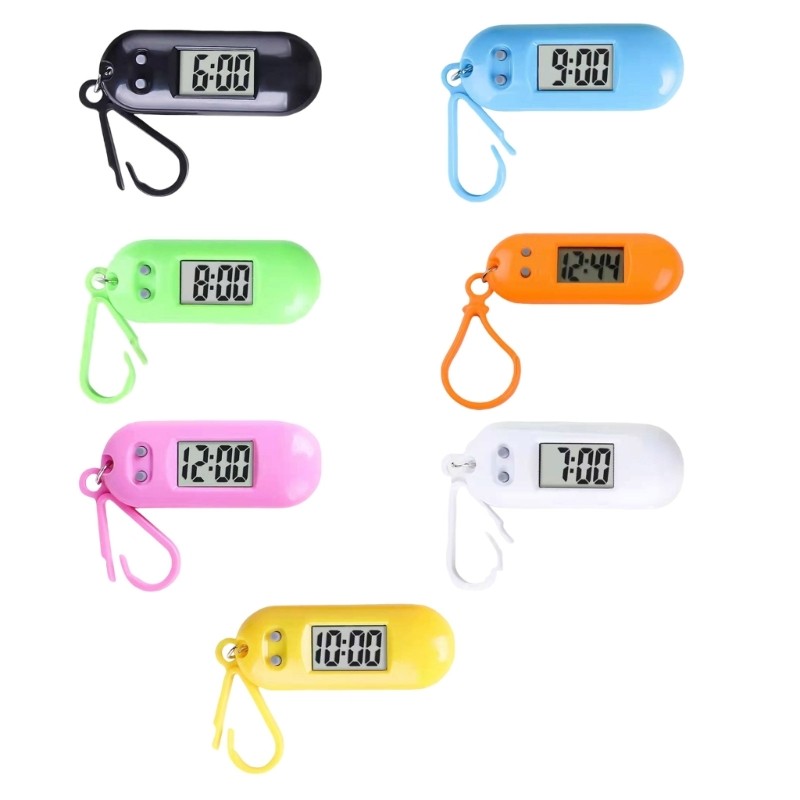OXXGGKAO LED Móc Khóa Kỹ Thuật Số Đồng Hồ Bỏ Túi Đồng Hồ Thu Nhỏ Ba Lô Tiện Lợi Cho Học Sinh Trẻ Em Hoạt Động Ngoài Trời Plasti