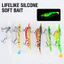 Mồi Tôm Dạ Quang Silicon Mồi Nhân Tạo 10.5cm / 11g Có Hai Móc Treble 6 Màu Crayfish Swimbait Mềm Đúc Mồi.