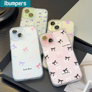 ibumpers Ốp Lưng IPhone Đẹp Coquette Nơ Hoa Ốp Điện Thoại Trong Suốt Nhám Mờ TPU Mỏng Chống Sốc Chống Bẩn Cho IPhone 16 15 14 12 13 11 Pro Max IP 7 8 Plus X XS XR