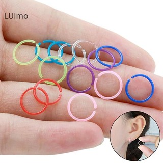 Luimo 30 chiếc / hộp Nữ Vintage Tròn Nhựa Vòng Bông Tai nhiều màu sắc chống dị ứng thanh nhựa nhỏ, vô trùng, đóng hộp SBS