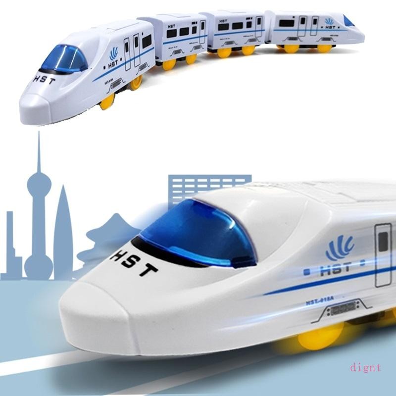 Dy 1 Bộ Xe Lửa Nhựa Tiếng Ồn Thấp Đồ Chơi Xe Lửa Điện Mô Hình Xe Lửa Tốc Độ Cao