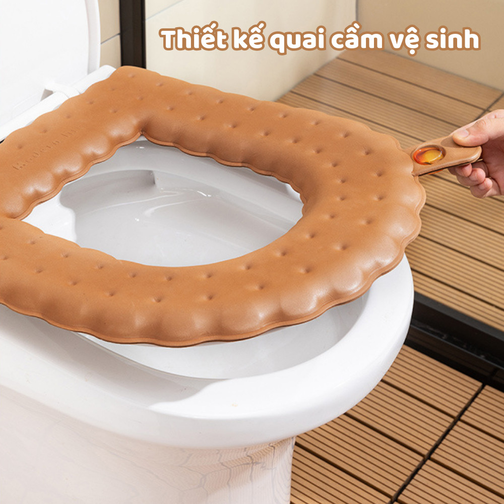 Tấm Lót Bồn Cầu Tích Hợp Tinh Dầu Tỏa Hương Thơm Chất Liệu Silicon EVA Êm Ái Chống Thấm Bốn Mùa