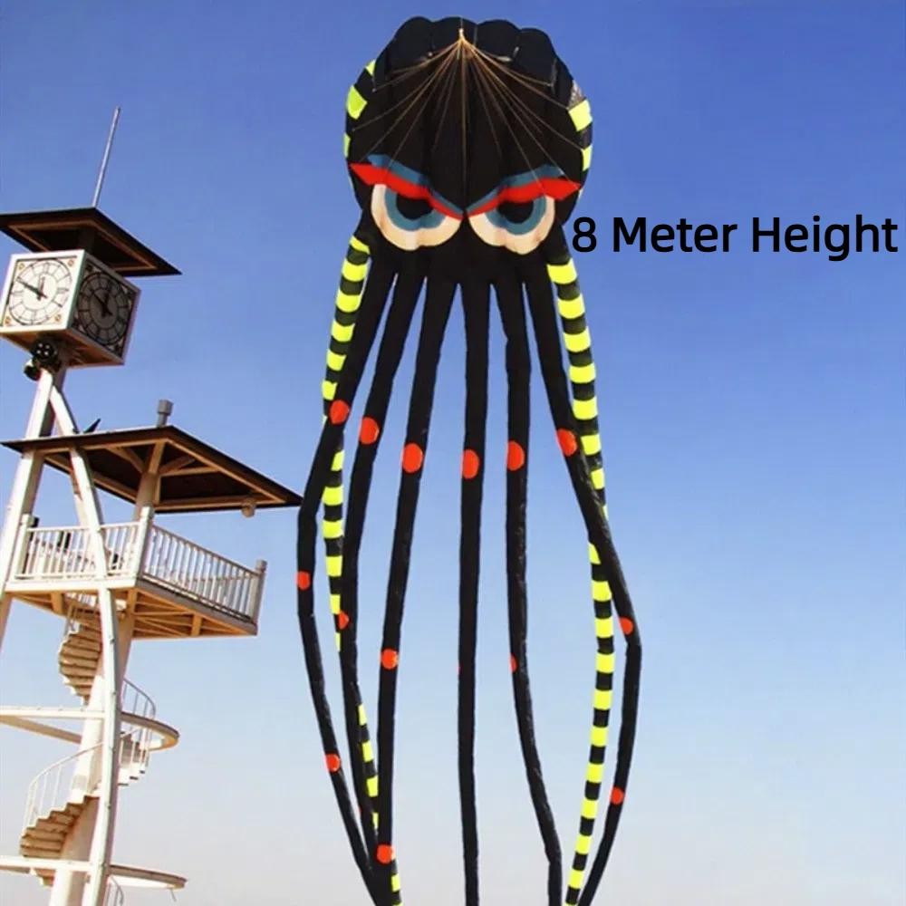 Diều bạch tuộc ma thuật SEYAWSON, với Diều mềm 8 mét đuôi dài, dễ bay tốt Bay 300 mét Dây diều Đồ chơi bay ngoài trời Thể thao ngoài trời