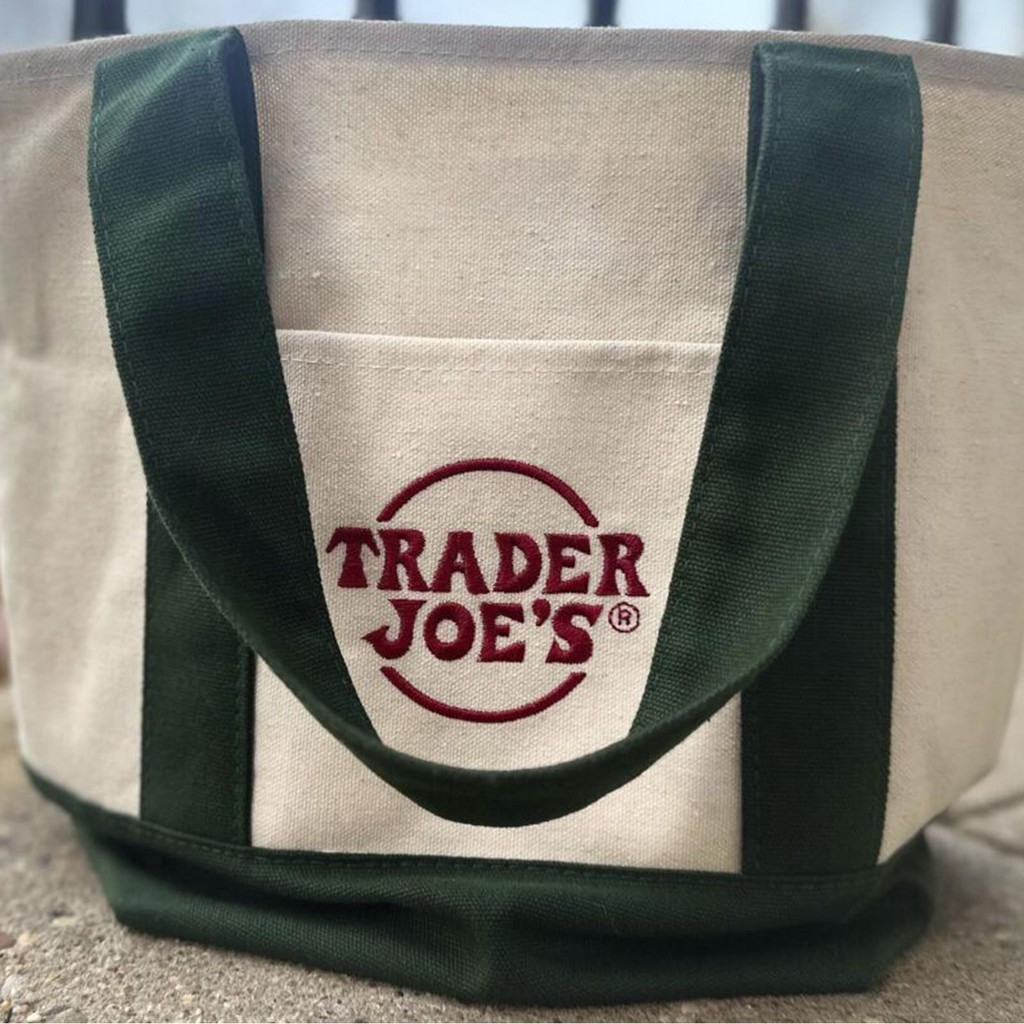 Trader Joe 's Mini Totes 4 Màu Sắc Cổ Điển Tote Vải Có Thể Tái Sử Dụng Thời Trang Cho Nữ Không Thẻ