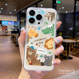 ibumpers Ốp Điện Thoại iPhone Động Vật Dễ Thương Chơi Họa Tiết Nước Cặp Đôi Ốp Lưng Trong Suốt TPU Mềm Chống Sốc Cho IPhone 16 15 14 12 13 11 Pro Max IP 7 8 Plus X XS XR