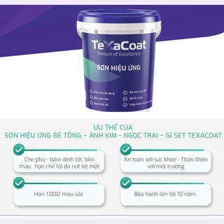 Sơn hiệu ứng bê tông Texacoat màu hồng XT-253 co giãn tốt, chống nứt chân chim, định mức 1kg/m2