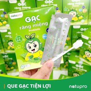 Gạc Răng Miệng NATUPRO Probiotic Dạng Que Dễ Vệ Sinh Lưỡi, Nướu Và Khoang Miệng Của Trẻ Từ 0m+