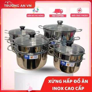 Bộ Nồi xửng hấp cá,nấu xôi Inox Đông Á đáy từ, hấp gà - Dùng được bếp từ - Trường An VN