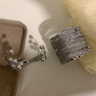 1 chiếc Vintage cao cấp phiên bản rộng kim loại bạc chải đường cay punk mở vòng tay