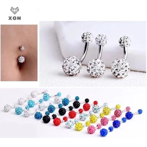 XON 1 Khuyên Rốn Bằng Thép Không Gỉ Đính Đá Zircon Dễ Thương