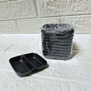 [Giá Xưởng] Combo 10 Khay Chấm 2 Ngăn Melamine Nhỏ 9x7cm – Đựng Muối Tiêu, Nước Mắm Tiện Lợi