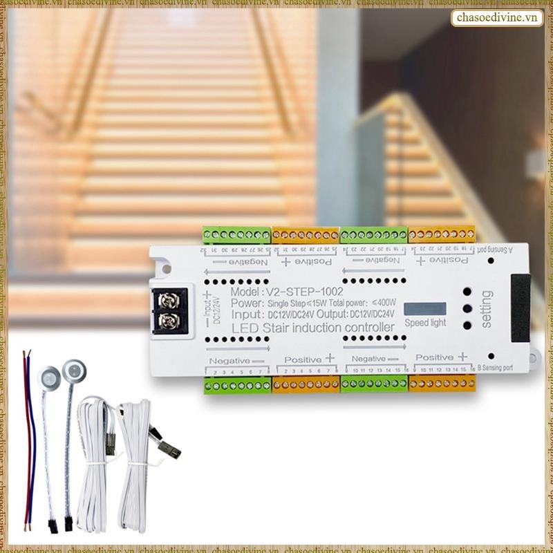 [K O G X] Bộ điều khiển ánh sáng cầu thang 32 kênh tự động LED cảm biến chuyển động Bộ điều khiển ánh sáng cầu thang cho cầu thang Dải linh hoạt 12V 24V Dễ sử dụng