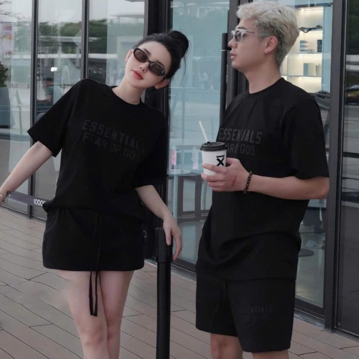 Set Đồ Đôi ESS KCloset Bộ Áo Váy Quần Chất Cotton Mềm Dày Dặn Dáng Rộng Nam Nữ NA893