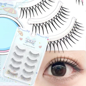 🎁Bao gồm nhíp🎁U Shape Full Strip Lash cho phụ nữ Mô phỏng lông mi giả màu đen để hẹn hò Đám cưới Sử dụng hàng ngày