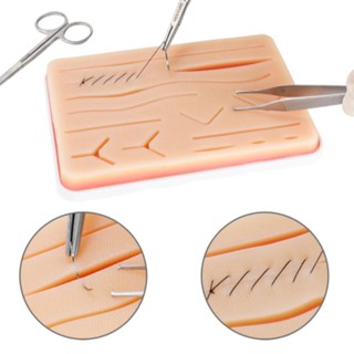 RISEDOT Suture Practice Skin, Chấn thương Suture Thực hành phẫu thuật Vết thương Thực hành Miếng đệm da silicon, Bộ huấn luyện Mô phỏng Y tế Suturing Pad