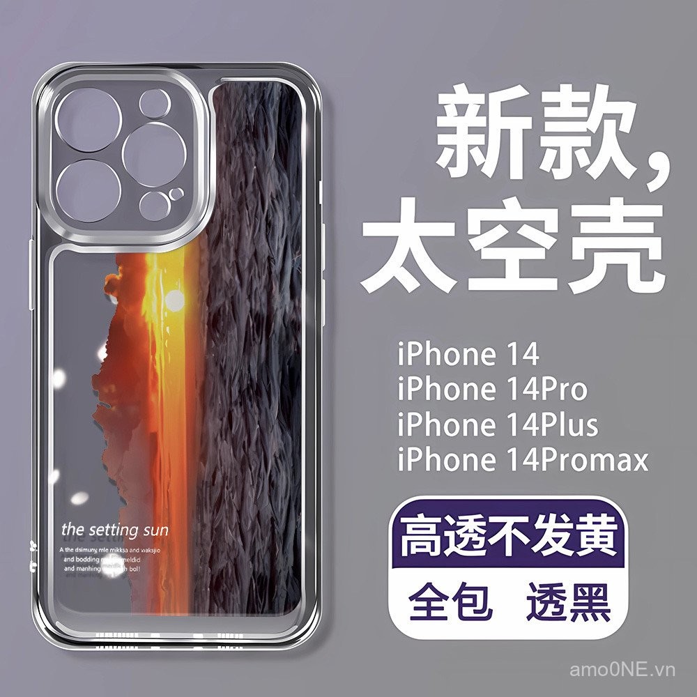 Ốp điện thoại Sunset cho Samsung Galaxy A13 A14 A15 A16 A23 34 A35 A36 A54 A55 4G 5G, trong suốt, chống rơi, không gian