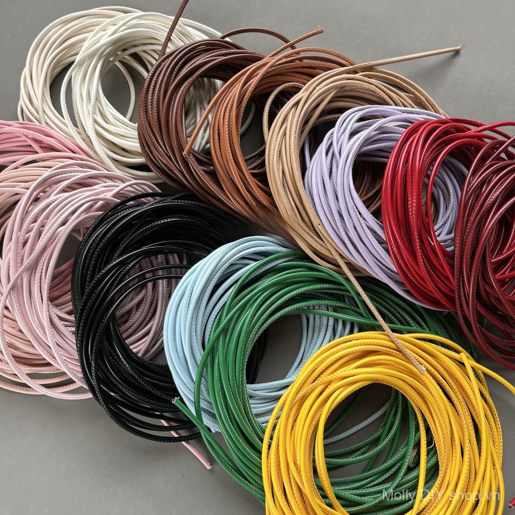 Dây da PU 3mm, dây đeo túi hạt, dây bện DIY, vật liệu dệt thủ công, móc ...