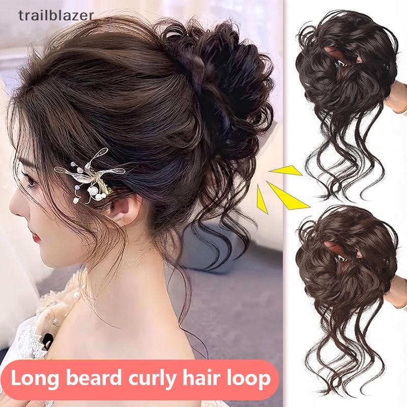 Trailblazer Tổng Hợp Xoăn Bun Lộn Xộn Móng Vuốt Chignon Kẹp Tóc Co Giãn Scrunchies Hairpieces Donut Updo Tóc Miếng Dành Cho Nữ Mới