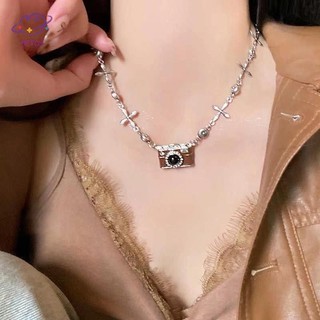 Hftoy Hợp Thời Trang Mới Lạ Mát Camera Mặt Dây Chuyền Vòng Cổ Dành Cho Nữ Bé Gái Niche Hip-Hop Đơn Giản Cá Tính Đa Năng Dây Chuyền Áo Len Quà Tặng ~