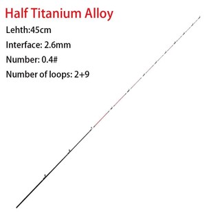 Cần câu đầu titan FANGHUI, sợi carbon, phù hợp câu cá mùa đông, chiều dài 45/55/60cm, hợp kim titan.