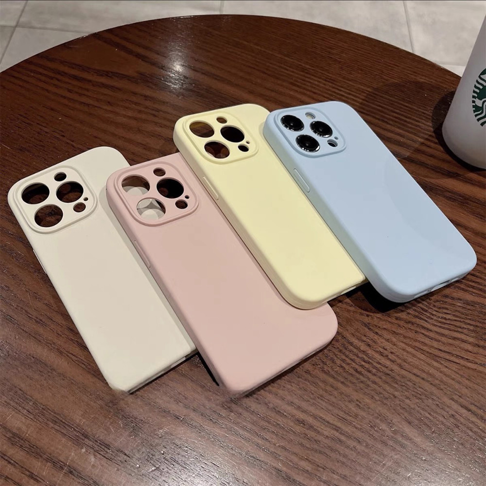 Ốp Điện Thoại Bảo Vệ Ống Kính Chính Xác Silicon Lỏng Cho iPhone 16 Pro Max 16 Plus 15 Pro Max 14 13 12 11 Pro Max Vỏ Chống Sốc