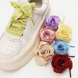 Lụa Phẳng 2.5CM Chiều Rộng Dây Giày Cho Giày Sneaker Nhiều Màu Sắc Đuôi Cá Xếp Ly Dây Giày Xù Một Lớp Dây Giày Phụ Kiện