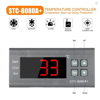 Hilivn) Bộ điều khiển nhiệt độ kỹ thuật số STC-8080A + Bộ điều nhiệt tủ lạnh cho tủ lạnh rã đông tự động với đầu dò cảm biến NTC 220V