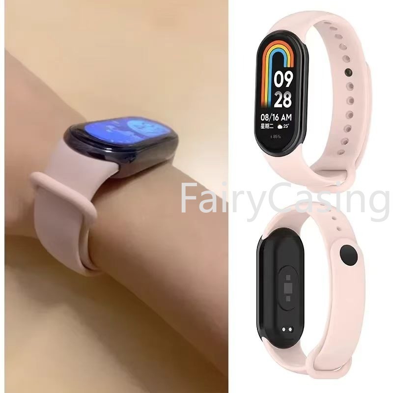 Không có đồng hồ Dây đeo silicon mềm cho Mi Band 10 9 8 Vòng đeo tay thể thao Dây đeo cổ tay cho Mi Band 7 6 5 4 3 NFC Phụ kiện thay thế