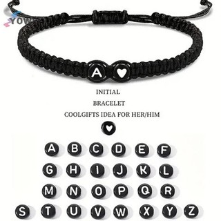 YOWEI 26 Chữ Cái Vòng Tay Trái Tim Ban Đầu Handmade Có Thể Điều Chỉnh Vòng Tay Tên A-Z Dành Cho Nữ Nam Tình Bạn Trang Sức Quà Tặng VN