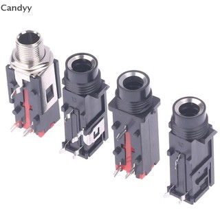 Ndy 2 CÁI 6.35mm Giắc cắm âm thanh nổi 3Pin Ổ cắm âm thanh nổi Micro Dây hàn N