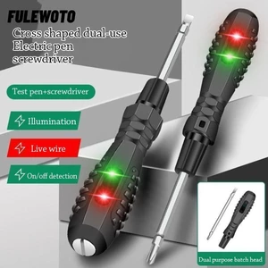 Bút thử điện FILEWOTO, 2 trong 1 có tuốc nơ vít chỉ báo, Dụng cụ điện cảm ứng thông minh đa chức năng có thể tháo rời gia đình