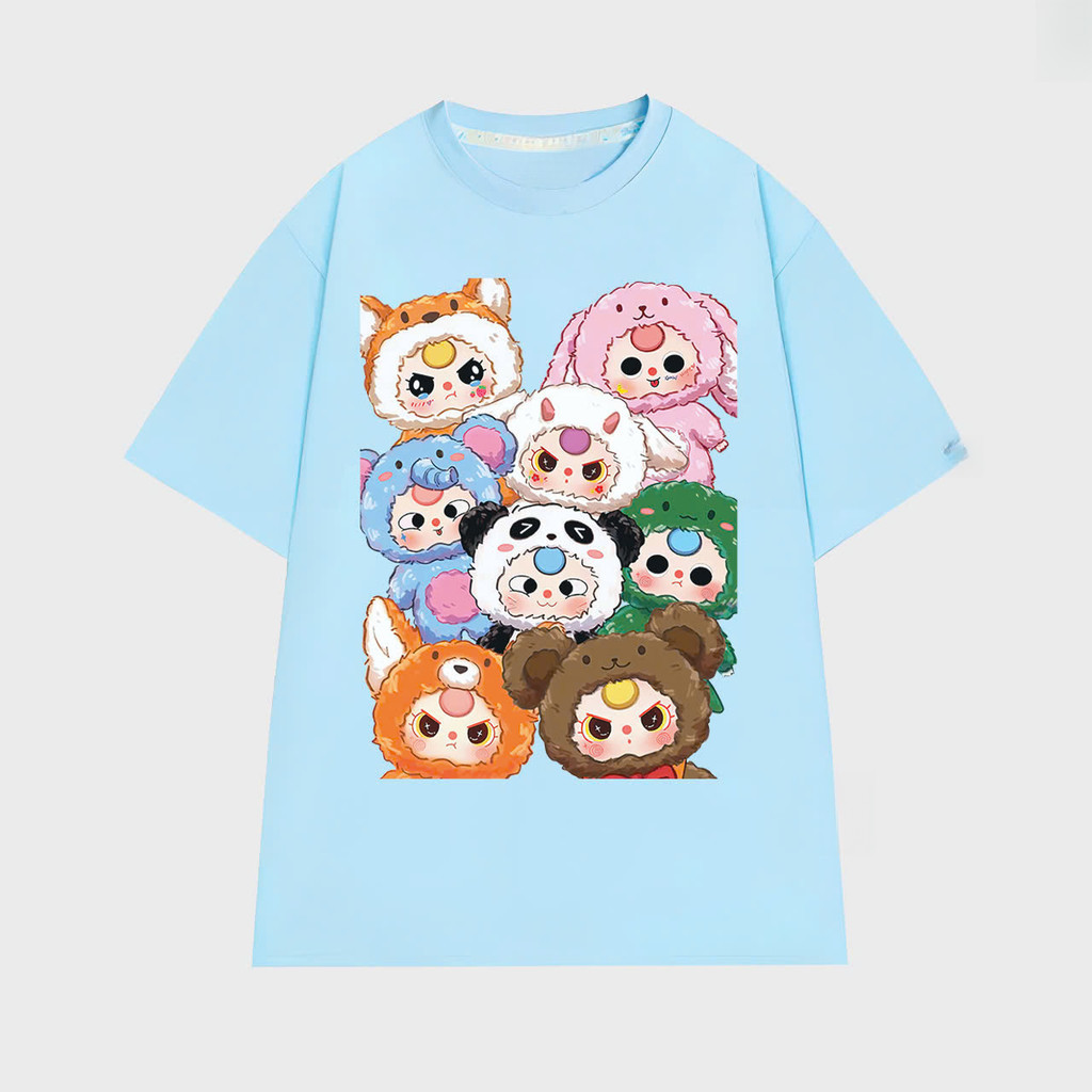 Baby Three Cartoon Print T-Shirt Soft Polyester Short Sleeve Unisex Style Kids' Fashion