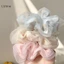 Luimo Hai Lớp Lụa Organza Scrunchies Hoa Ngọt Ngào Tóc Cho Bé Gái Đuôi Ngựa Giá Đỡ Dây Cao Su Dây Buộc Tóc Phụ Kiện Tóc SBS
