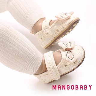 Mg-baby Girl Mary Jane Flats Giày thêu hoa dễ thương Giày sườn chống trượt cho trẻ sơ sinh