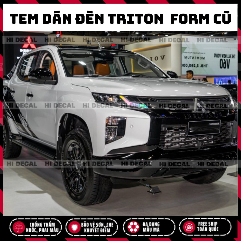 Tem dán đèn Triton 2019 - 2023, tem đổi màu bảo vệ đèn xe triton , Decal dán trang trí đèn Triton bền màu chống nước