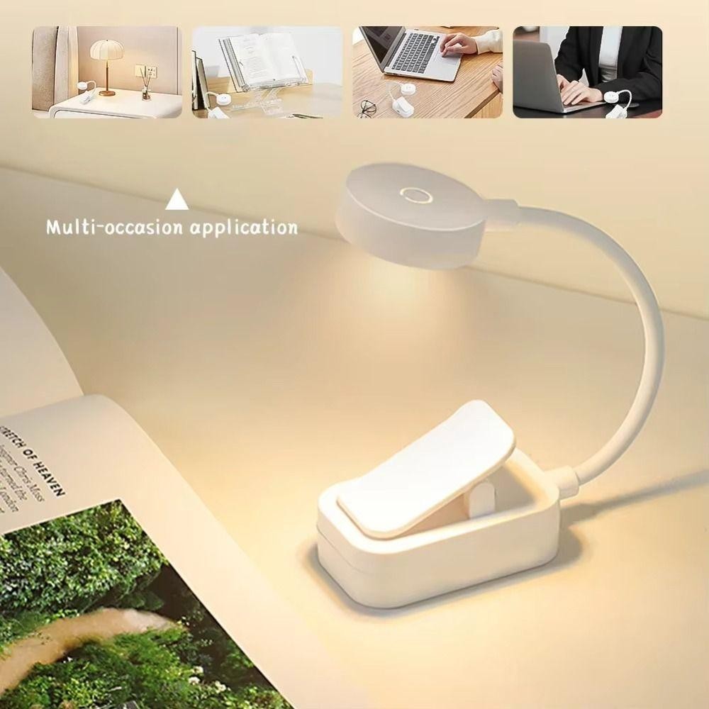 Đèn kẹp sách LED JSJING, Đèn bàn phòng ngủ có thể điều chỉnh độ sáng vô cấp 3 màu, Bảo vệ mắt linh hoạt đa năng 360° Xoay đèn đọc sách với Clip học tập
