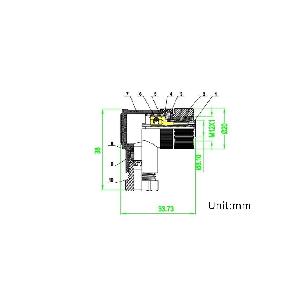 [Vận chuyển nhanh] Đầu nối cảm biến M12 SIMPLEAID, phích cắm nam & nữ PG7 4 5 8 Pin, Góc uốn cong chống nước chất lượng cao M12 Phích cắm hàng không gia đình