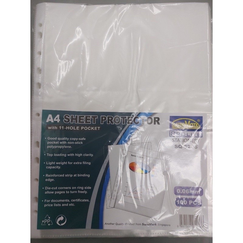 Bìa lổ dầy A4 Suremark SQ-5026 0.06mm. -