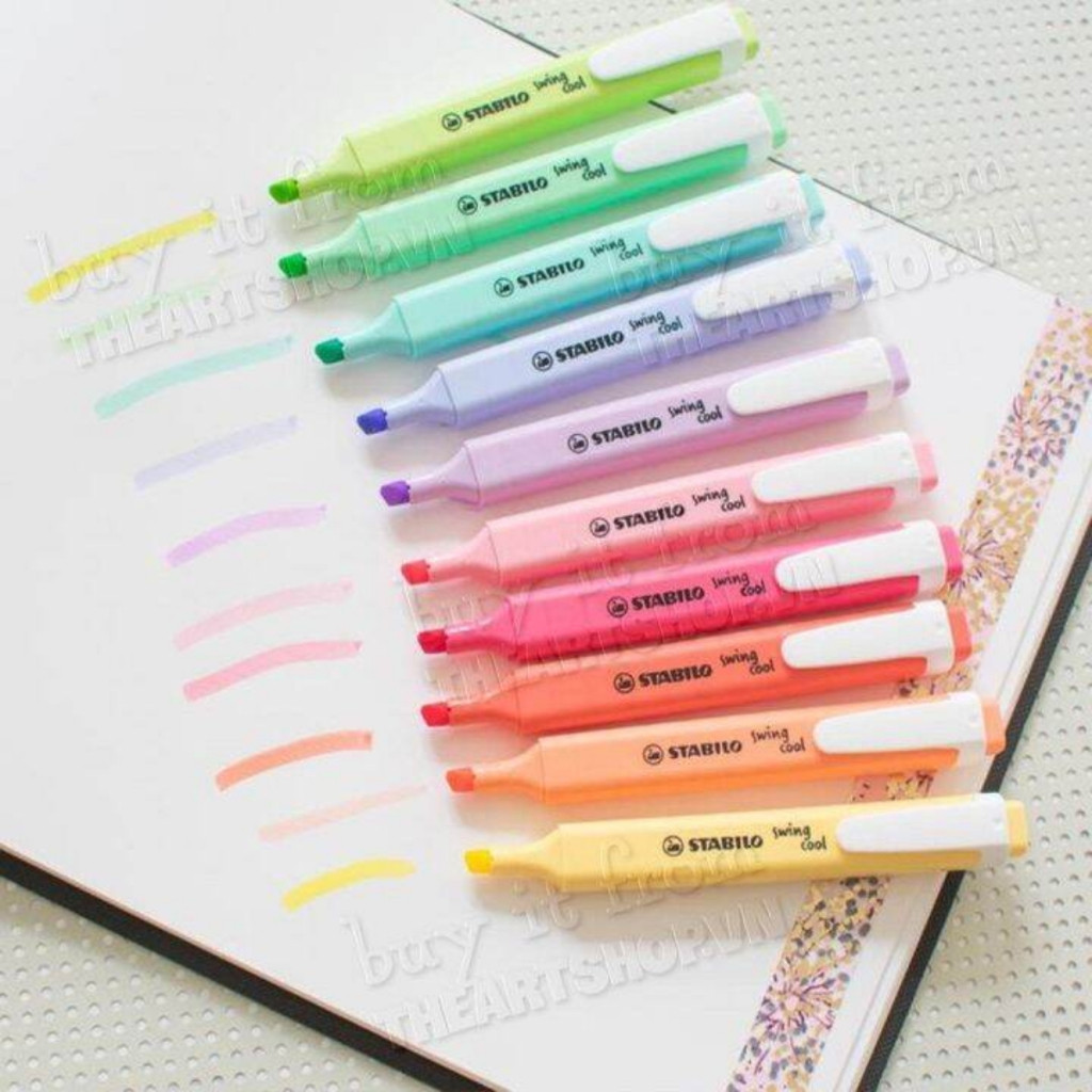 Bút Dạ quang, bút nhớ dòng, bút note STABILO SWING Cool 275 chính hãng.
