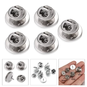 Exhila Gói 5 Thép Không Gỉ Ly Hợp Pin Lưng Cho Huy Hiệu Làm Bướm Cà Vạt Thổ Cẩm Đế Trang Sức Làm Truy Cập