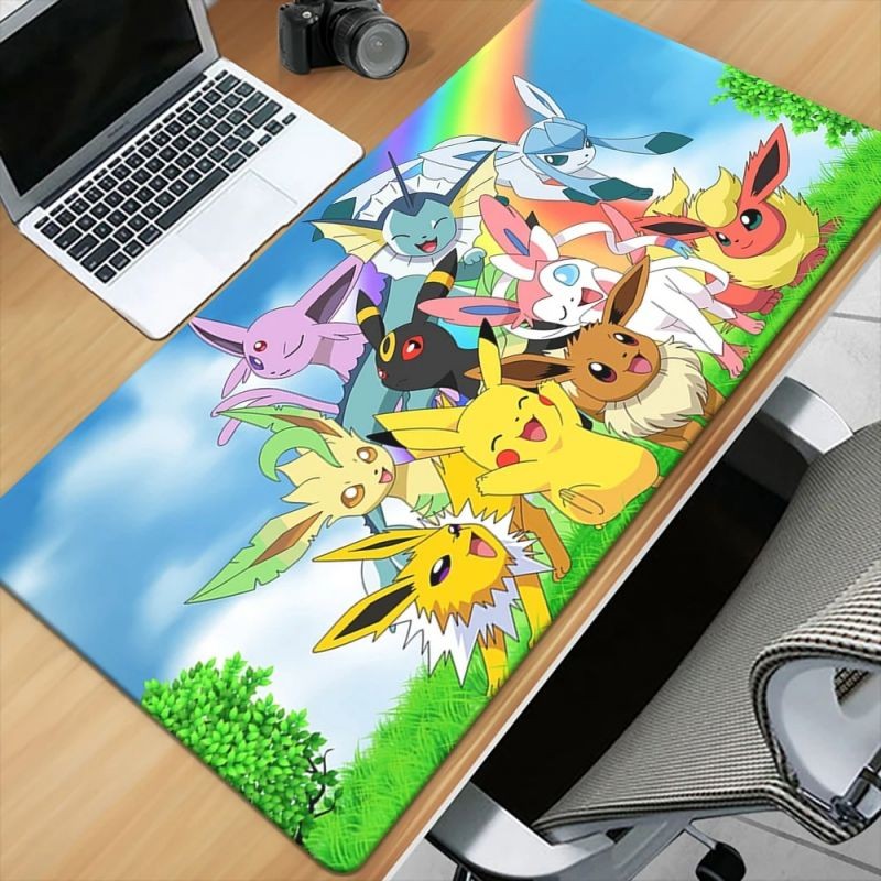 Pokemon Hoạt Hình Dễ Thương In HD Chơi Game Mousepad Khóa Máy Tính Cạnh Cao Su Tự Nhiên Thể Thao Điện Tử Bàn Miếng Lót Chuột Lớn